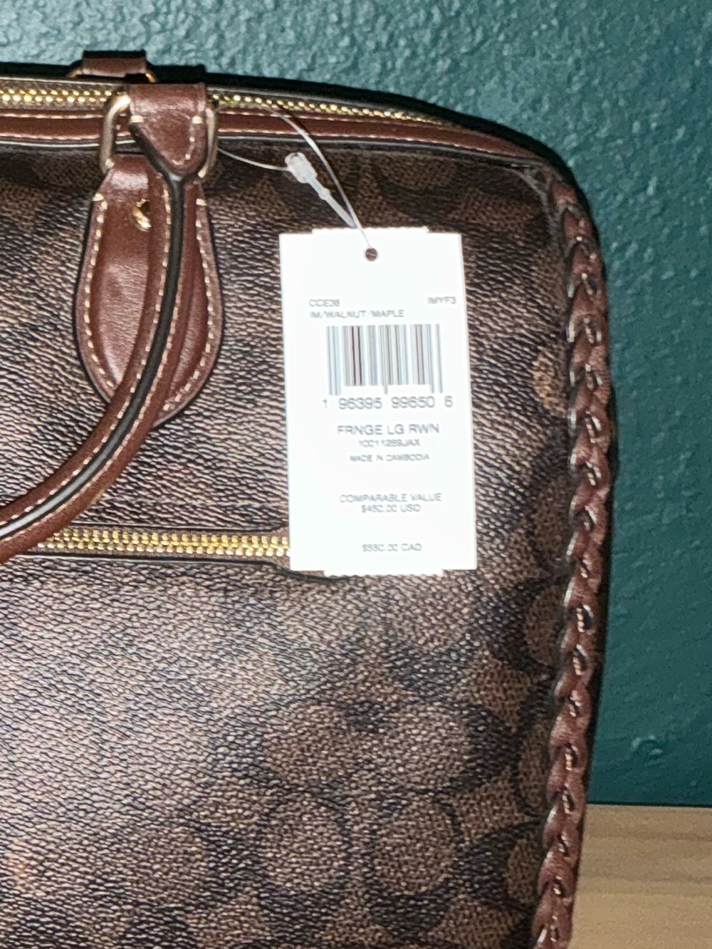 Coach Brown Signature Satchel with Tassel Trim - Picture 3 of 6
